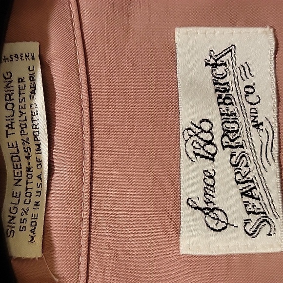 Vintage Sears Roebuck Long Sleeve Salmon Button Shirt 17in Collar - Picture 2 of 8